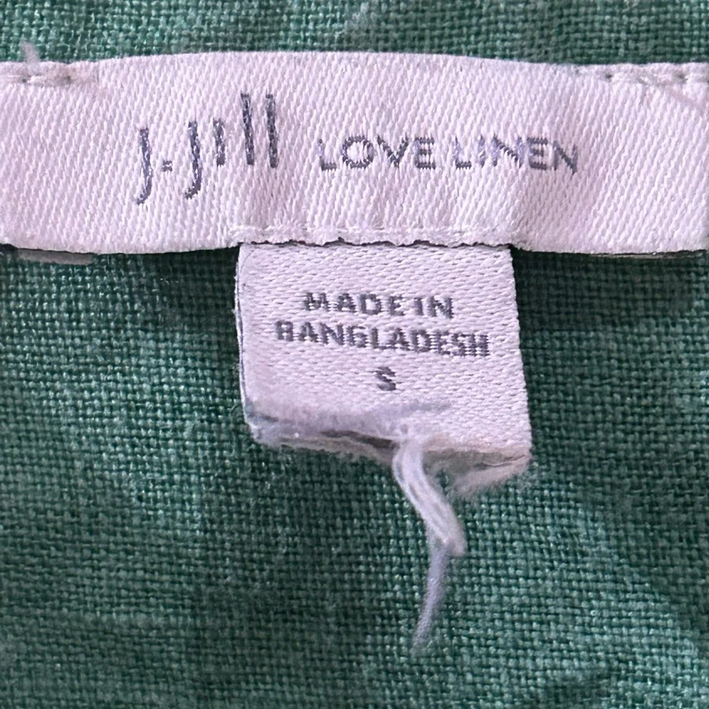 J. Jill Green Linen Top - Picture 2 of 3